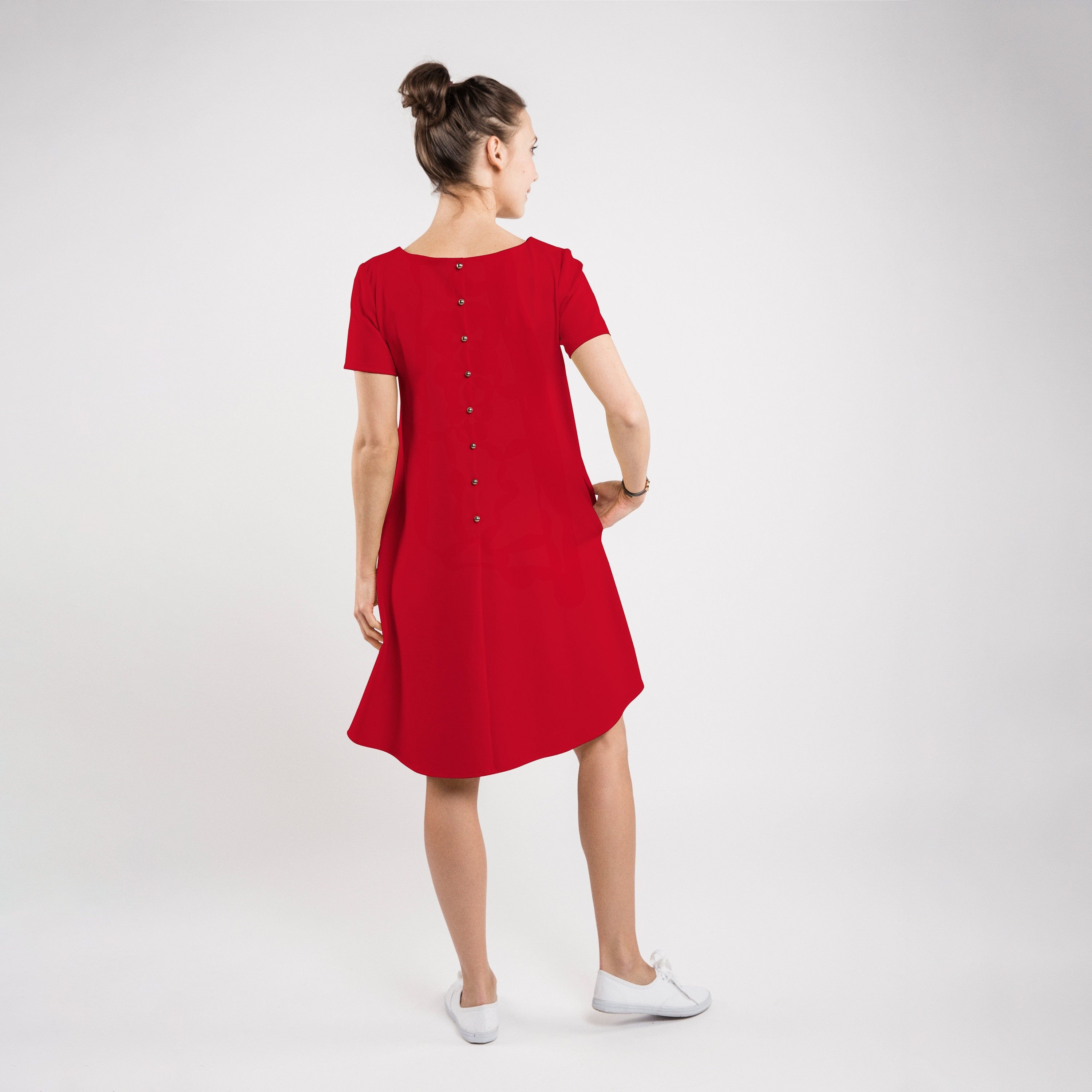 Robe SUMMER CALMNESS à boutons, rouge, taille M