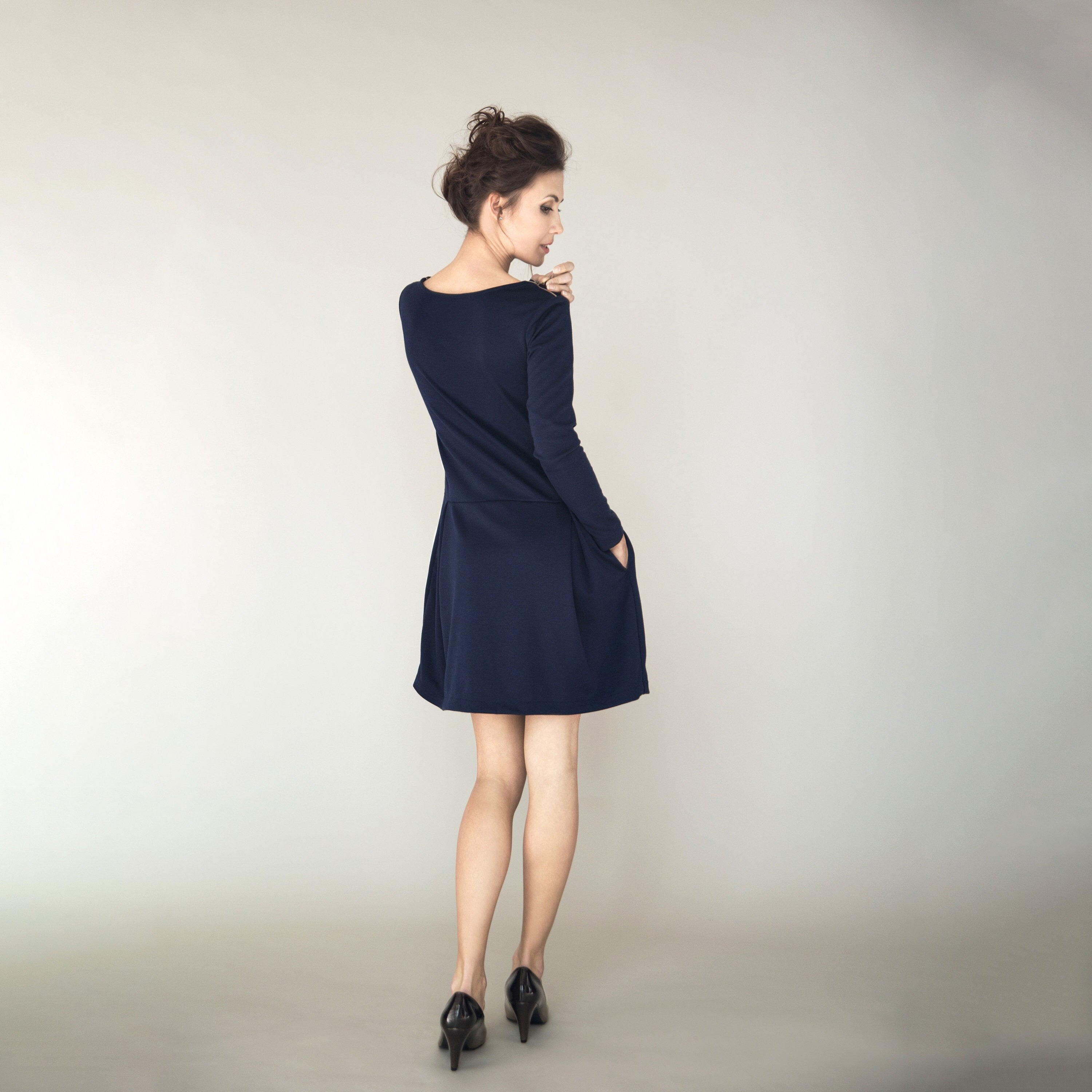 Robe SOFIA à poches, verte, XS